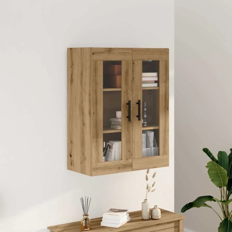 vidaXL Væghængt Skab 69,5x34x90 cm Konstrueret Træ Kunsteg