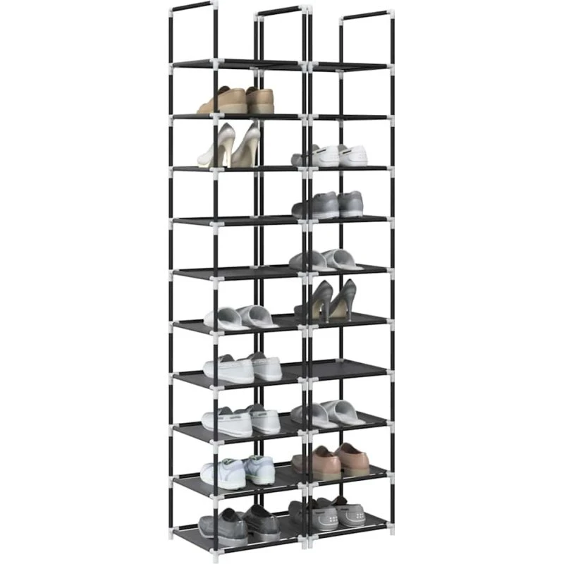 vidaXL Skostativer 2 stk. 33x33x174 cm Sort