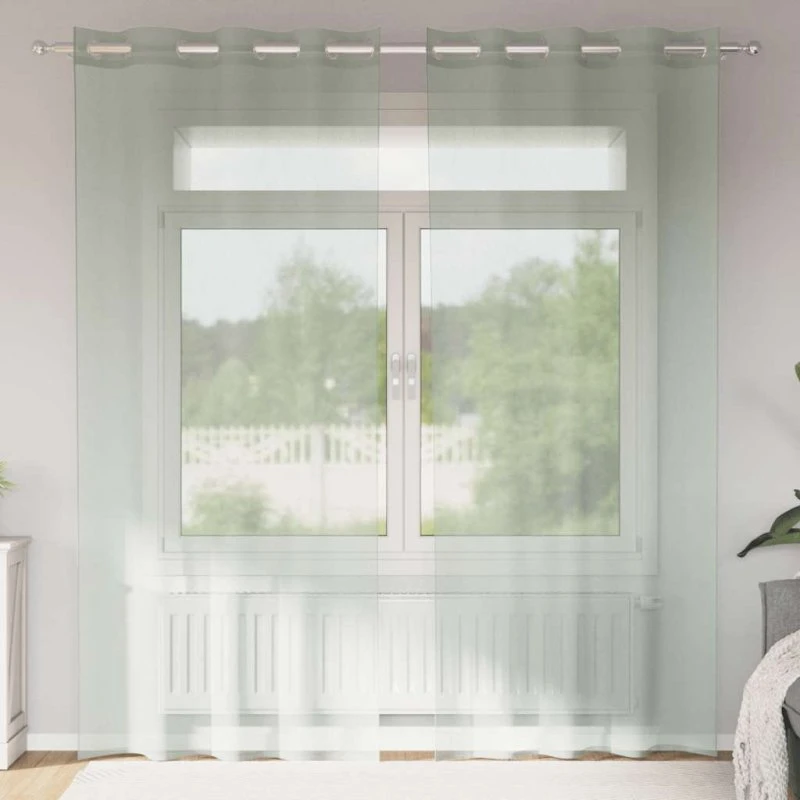 vidaXL Voile-Gardiner med Øskner 140x225 cm Lysegrå