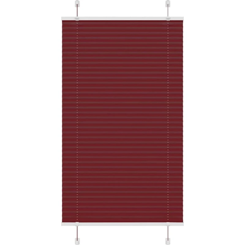 vidaXL Plisségardin Bordeauxrød 80x100 cm, 100% Polyester