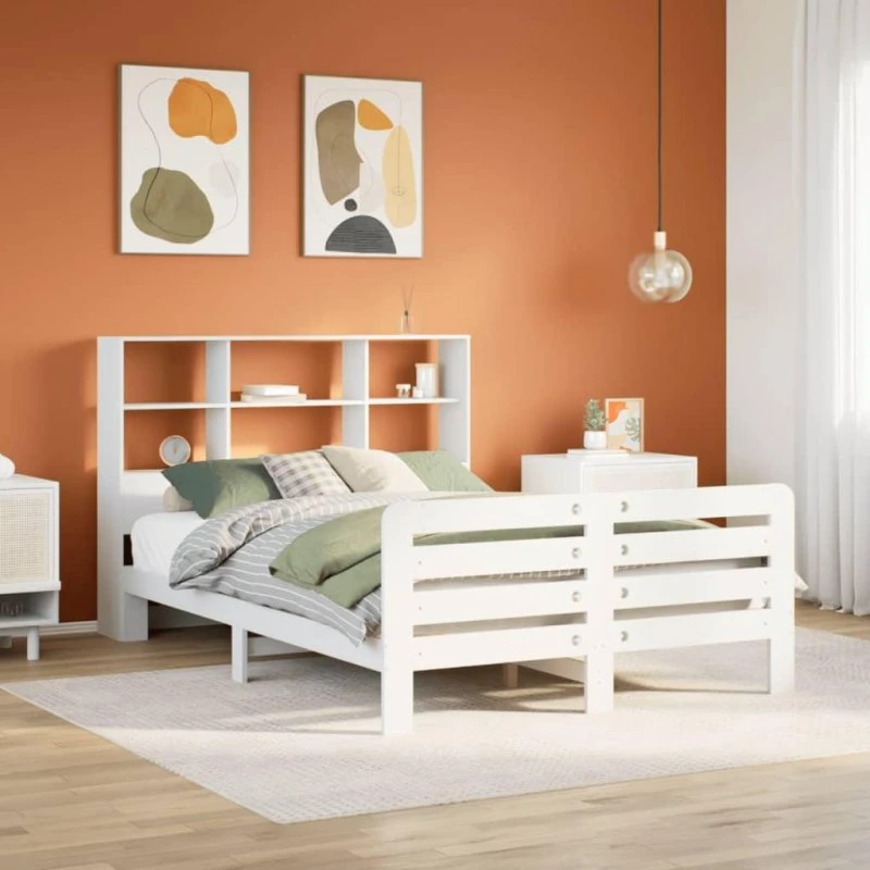 vidaXL Sengeramme 160x200 cm i Massivt Fyrretræ, Hvid