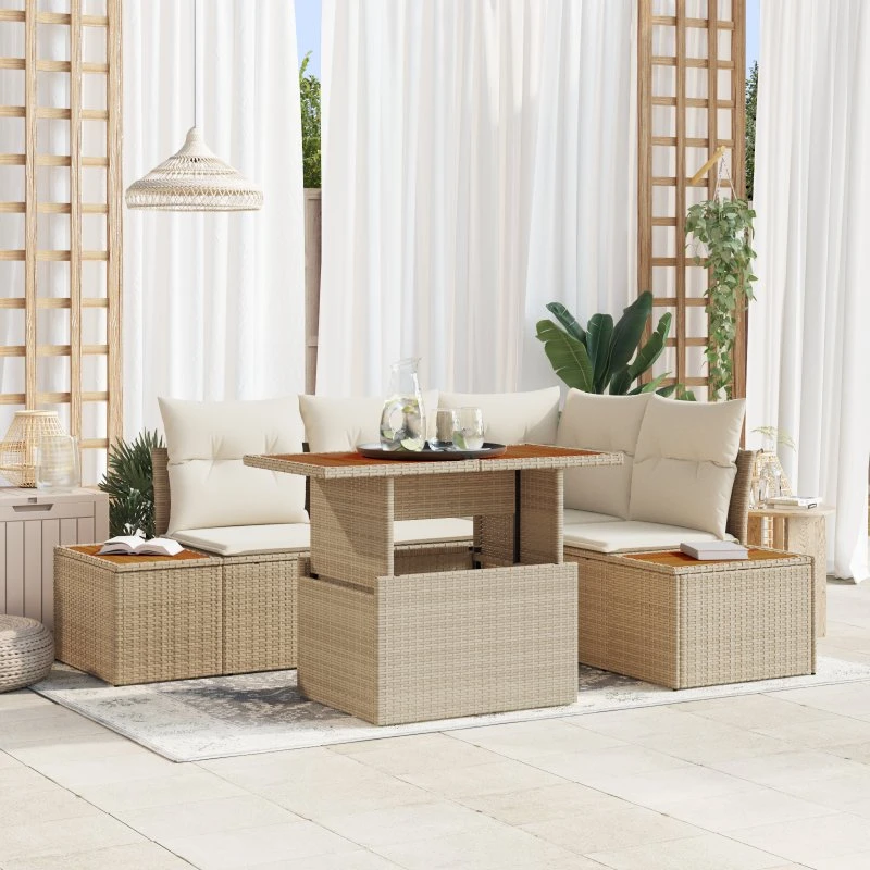 Have Spisebordssæt 5 Dele Beige og Creme 100 x 55 x 73 cm