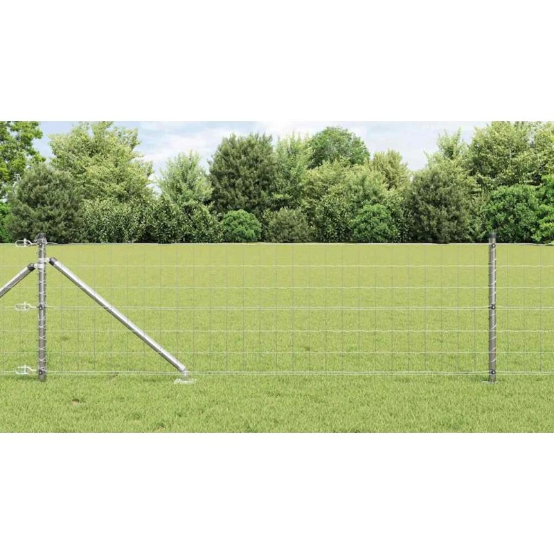 vidaXL Hegn med stolper Sølv 0,6 x 10 m Stål