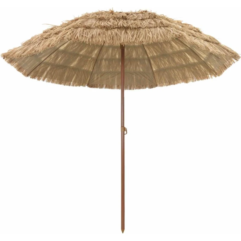 vidaXL Strandparasol Naturfarvet 255 cm, Stål & Polyester