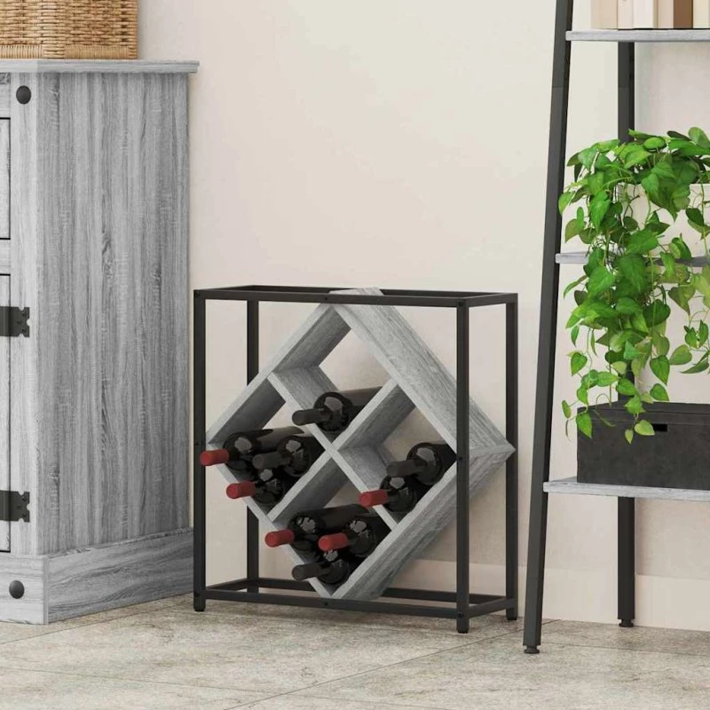 vidaXL Vinfad Grå Sonoma 51 x 18 x 52,5 cm Konstrueret Træ