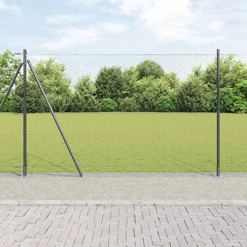vidaXL Hegnspæl Grå 1,6 x 10 m PVC-belagt stål