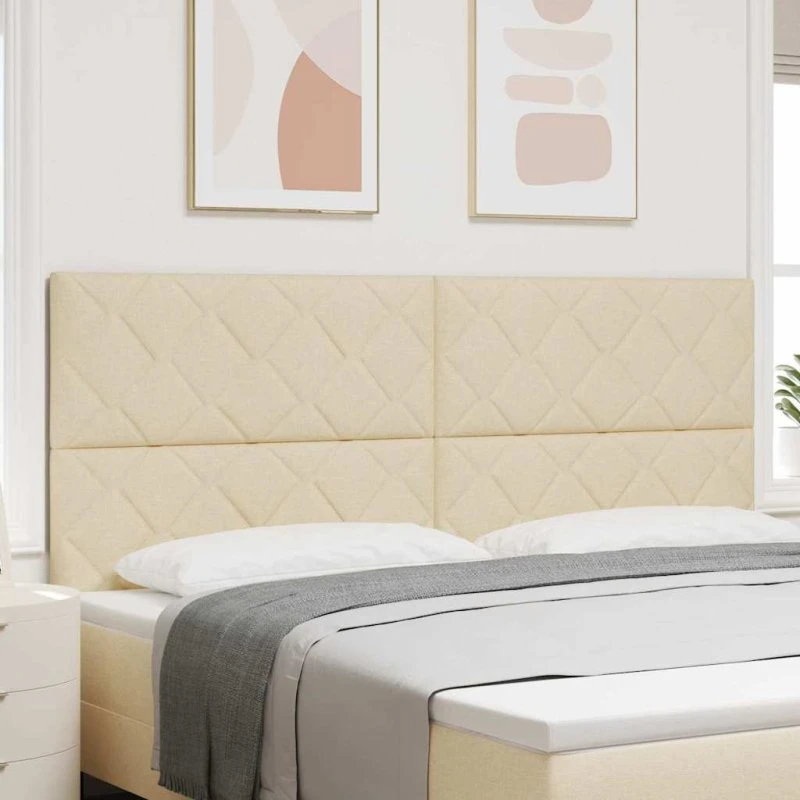 vidaXL Hovedgærde Creme 200 cm Stof