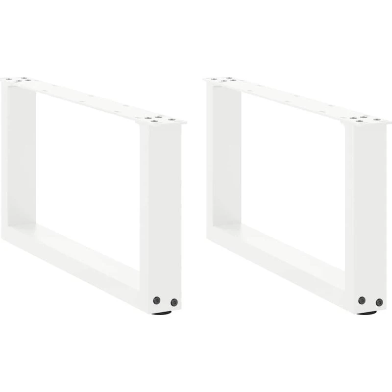 vidaXL U-formet sofabordsben 2 stk. hvid 60x(30-31) cm stål