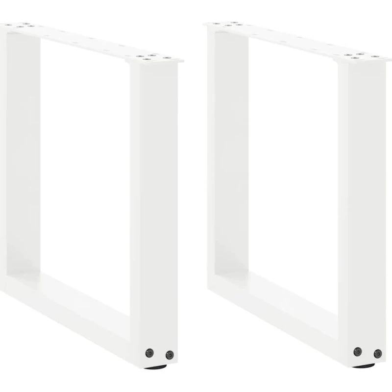 vidaXL U-formet sofabordsben 2 stk. hvid 50x(42-43) cm stål