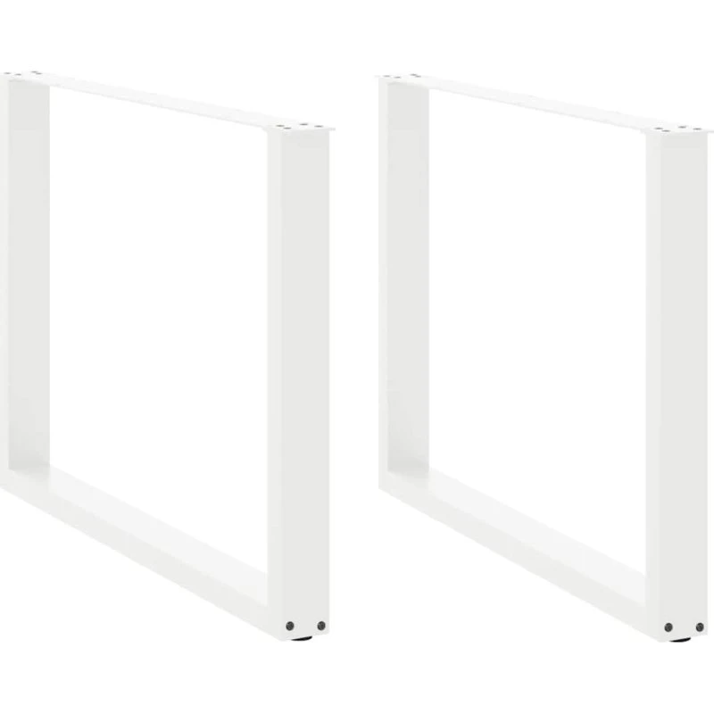 vidaXL U-formet spisebordsben 2 stk. hvid 100x(72-73) cm stål