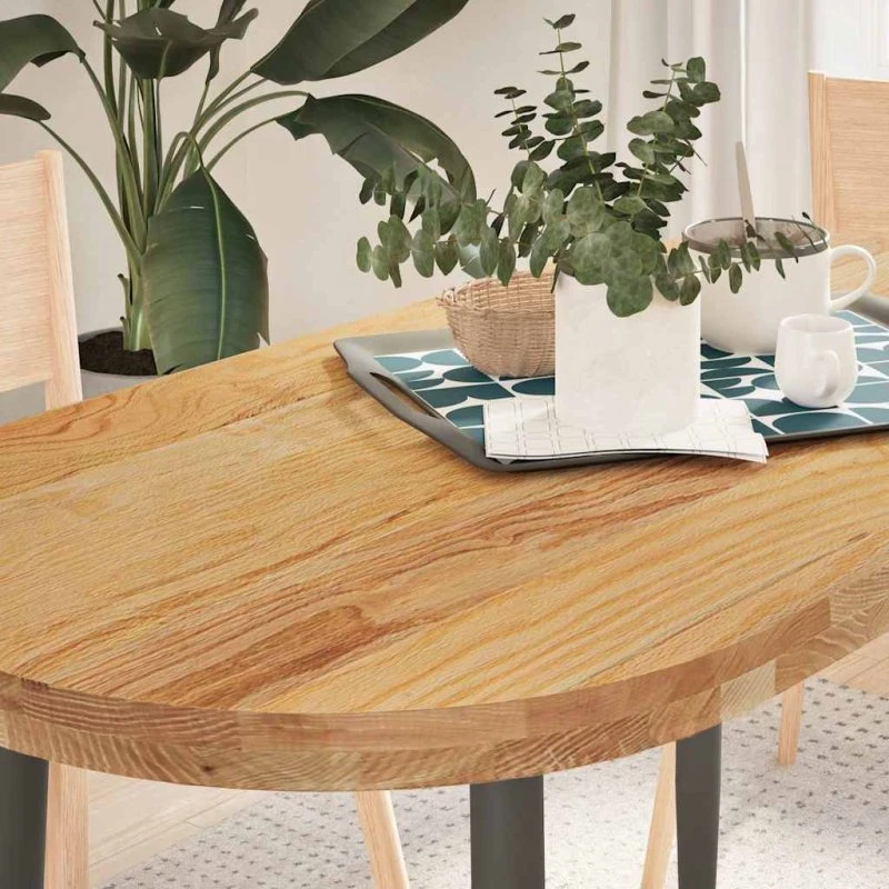vidaXL bordplade 120x60x4 cm oval lysebrun massivt egetræ