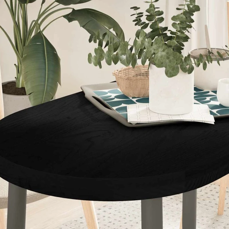 vidaXL bordplade 100x50x4 cm oval mørkebrun massivt egetræ