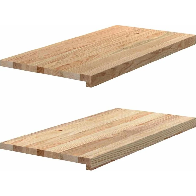 vidaXL Vindueskarme 2 stk 80x40x2 cm ubehandlet massivt egetræ