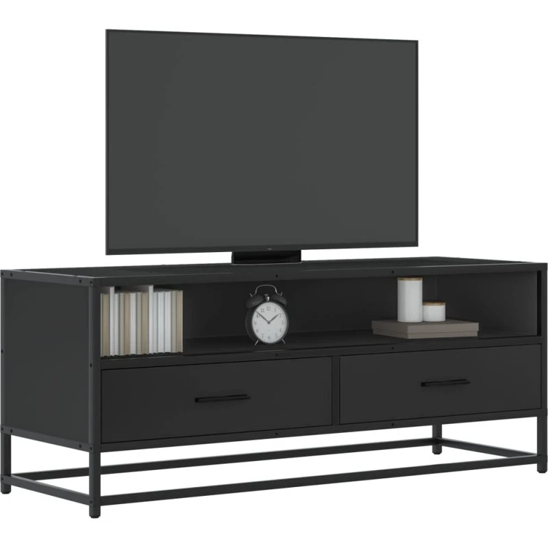 vidaXL tv-bord 100x34,5x40 cm konstrueret træ og metal sort