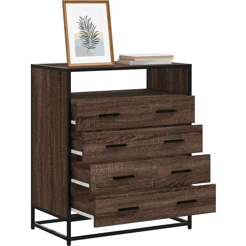 vidaXL Kommode 70x41x83,5 cm Konstrueret Træ Brun