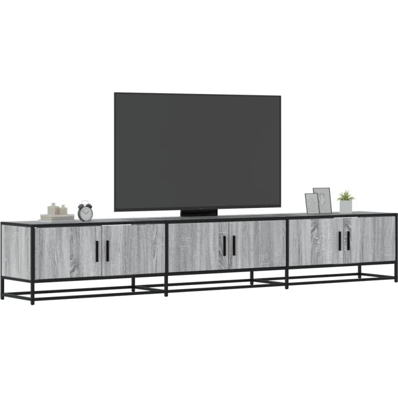 vidaXL Tv-bord 240x35x41 cm konstrueret træ grå Sonoma-eg