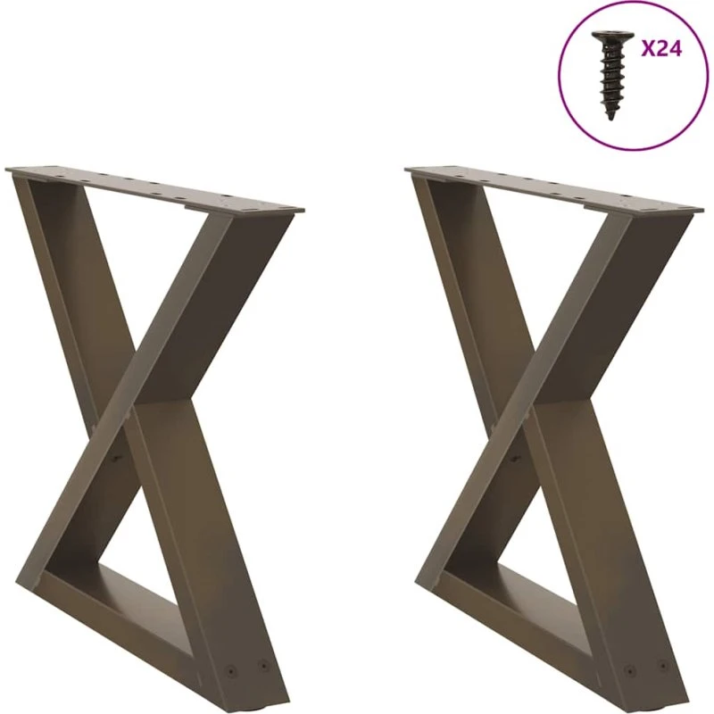 vidaXL sofabordsben 2 stk. naturstål 50x(42-43,3) cm