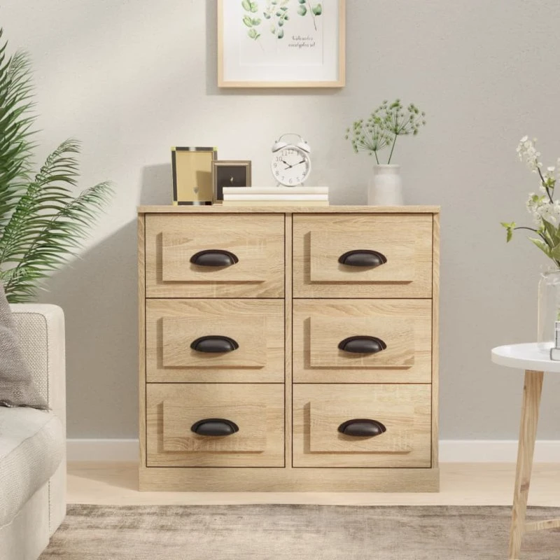 vidaXL Skænk 70x35,5x67,5 cm Konstrueret Træ Sonoma-Ege