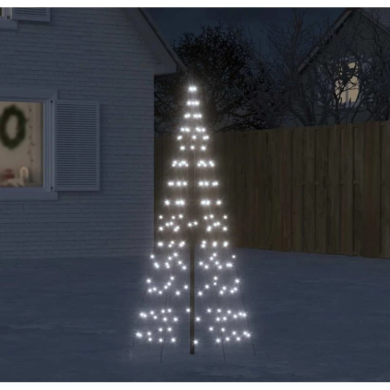 vidaXL LED-juletræ 180 cm koldt hvidt lys 200 LED'er