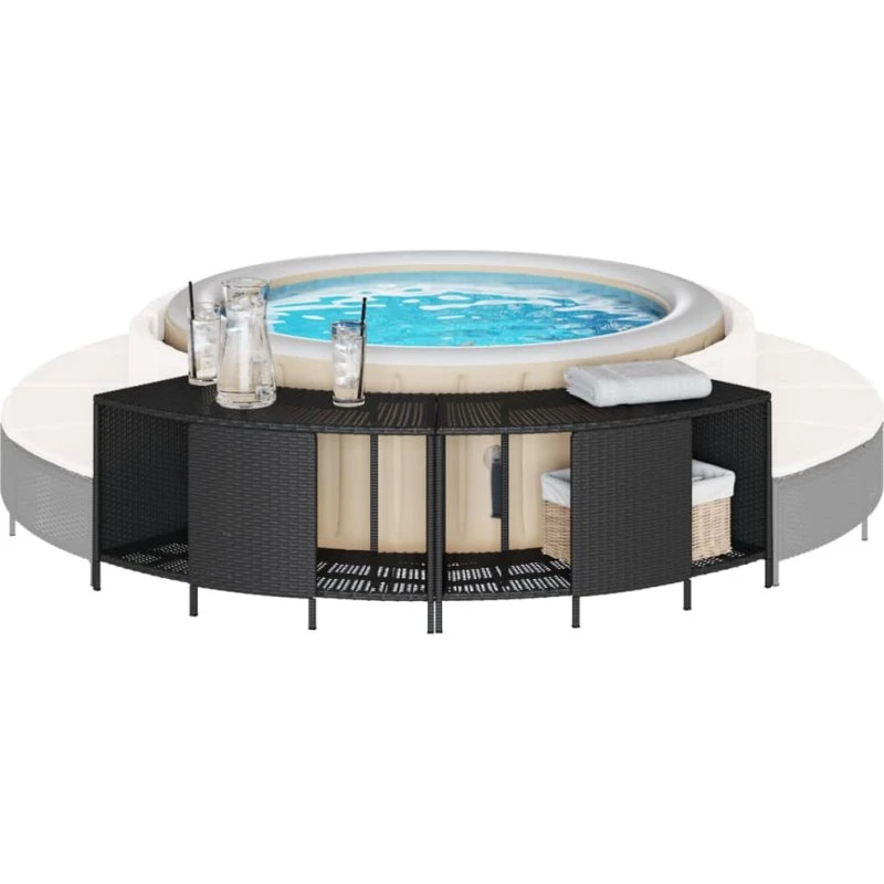 vidaXL 2 stk. opbevaringshylder i polyrattan, sort