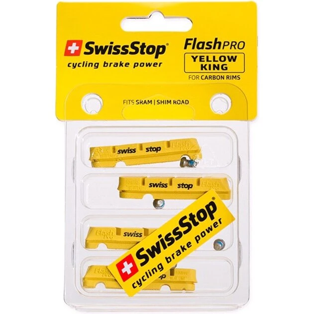 SwissStop Flash Pro Yellow King - Bremseklodser til Shimano/SRAM (4 stk)