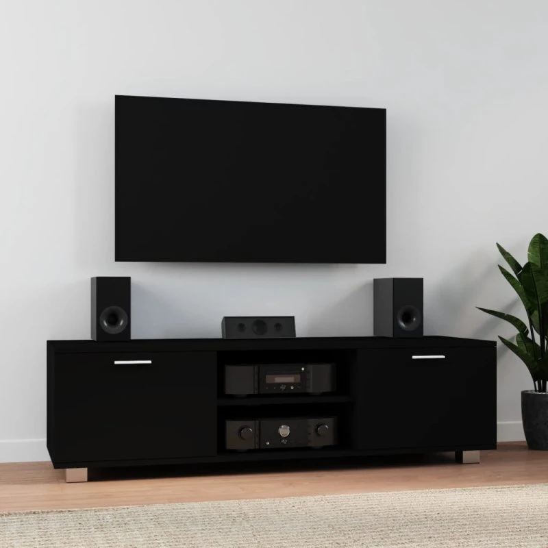 vidaXL tv-bord 140x40,5x35 cm konstrueret træ sort