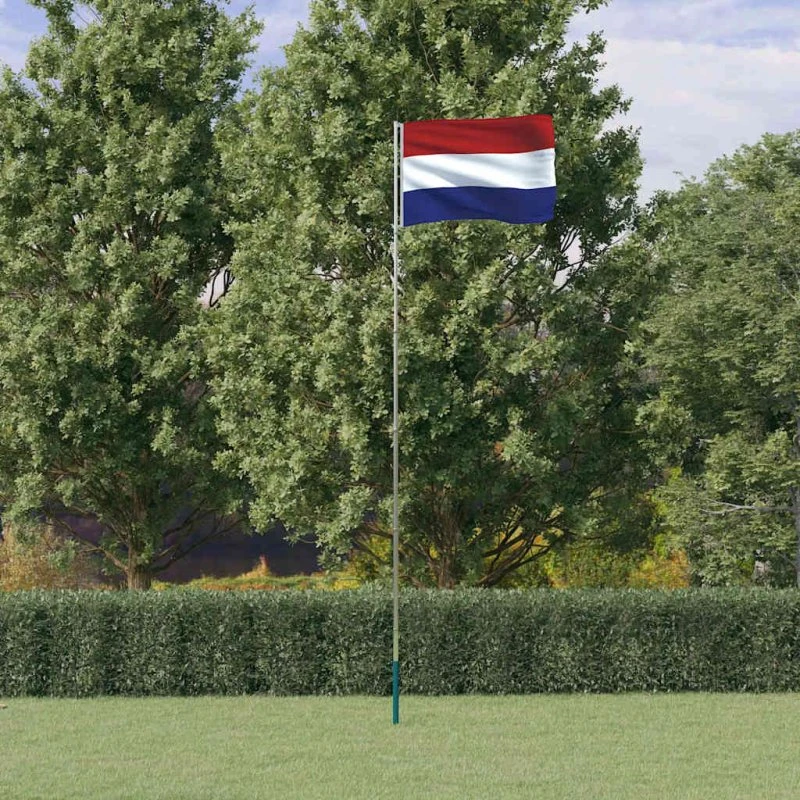 vidaXL Holland flag og flagstang 5,5 m aluminium