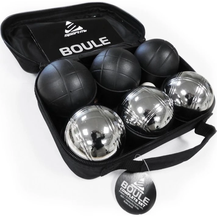 SportMe Boule Set med Väska – 6 Bouler, 73mm, 3 Sorte & 3 Krom