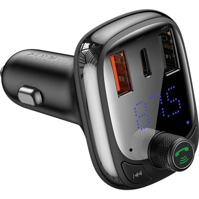 Baseus S-13 Bluetooth FM-sender 87,5-108 MHz, Sort