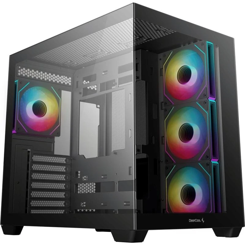 DeepCool CG530 4F Midi-Tower, Sort, 4 Ventilatorer, Glas Sidepanel