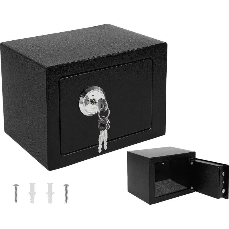 Safesecure Pengeskab med 3 Nøgler, 17x23x17 cm, Sort