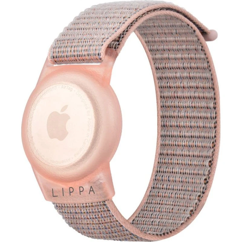 Lippa Nylon Armbånd til AirTag - Pink