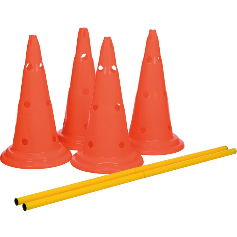 Trixie Forhindringssæt 50 cm – 4 kegler & 2 stænger (orange)