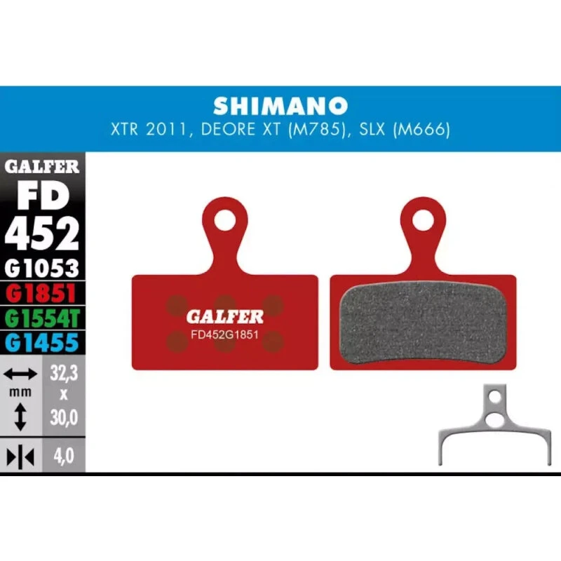 Galfer FD452 bremseklodser til Shimano XTR/XT/SLX/Deore (2-stempel)