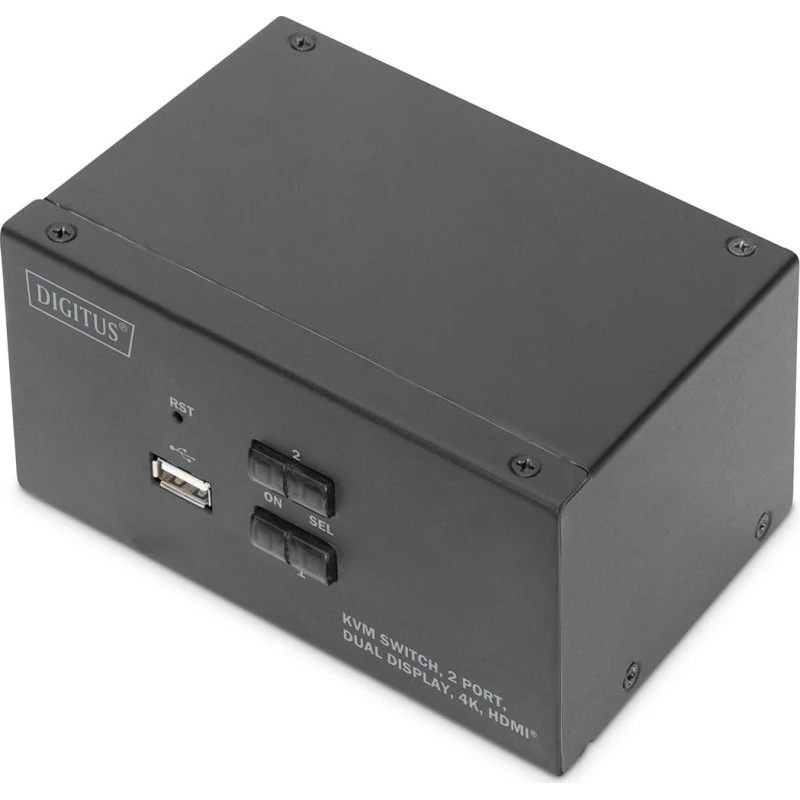 Digitus 2-Port KVM-Switch med HDMI 4K og audio/USB