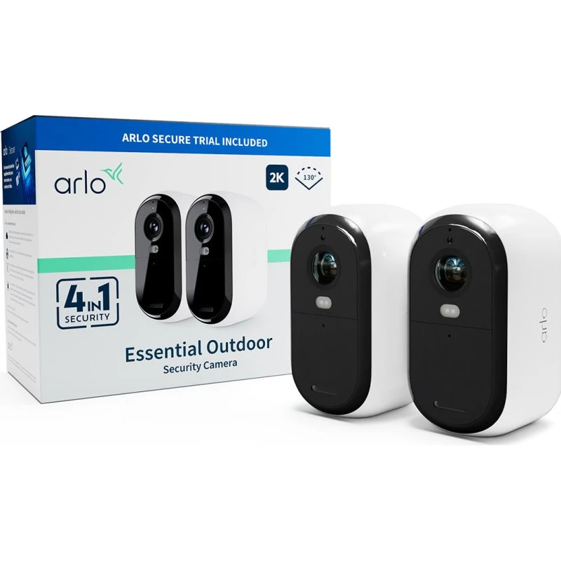 Arlo Essential2 2K Udendørs Overvågningskamera 2pk