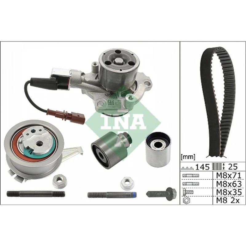 INA Vandpumpe + Tandremssæt 530 0650 30, 04L109119M