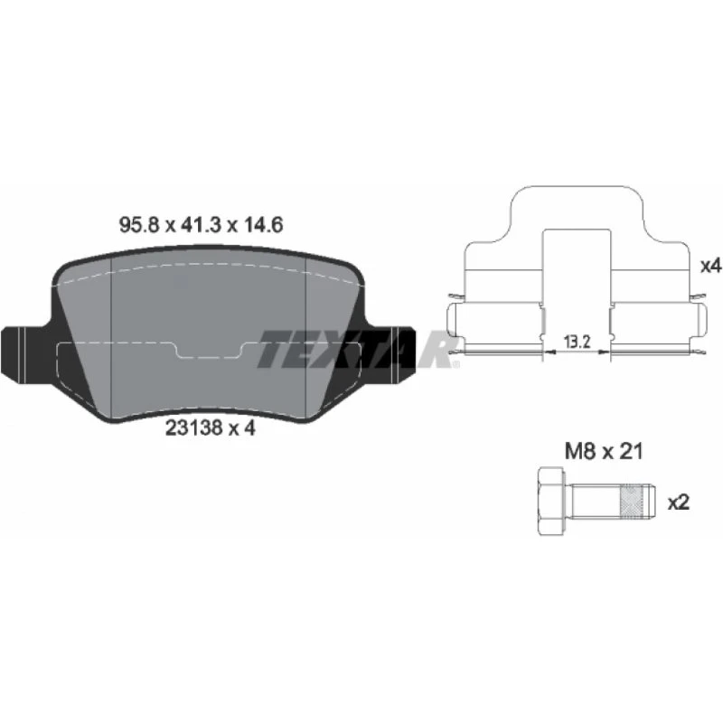 TEXTAR Bremseklodser 2313805 for Mercedes-Benz A- og B-klasse
