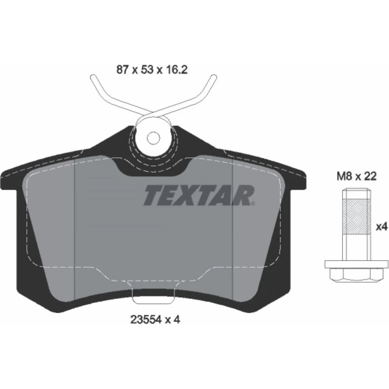 TEXTAR Bremseklodser 2355406, Akselsæt, bagaksel