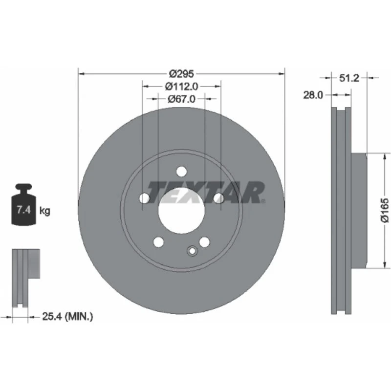 TEXTAR Bremseskive 92241603 for Mercedes-Benz & Infiniti