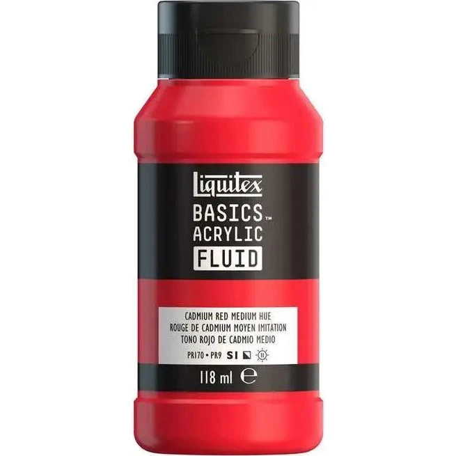 Liquitex Basics Fluid Akrylmaling, Cadmium Red Medium Hue 118 ml