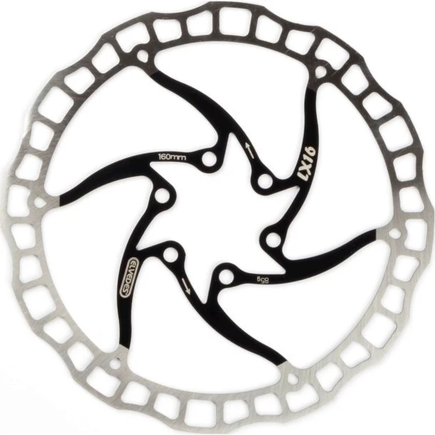 Elvedes LX16 Bremseskive 160 mm, 6-hul – Sort (85 g)