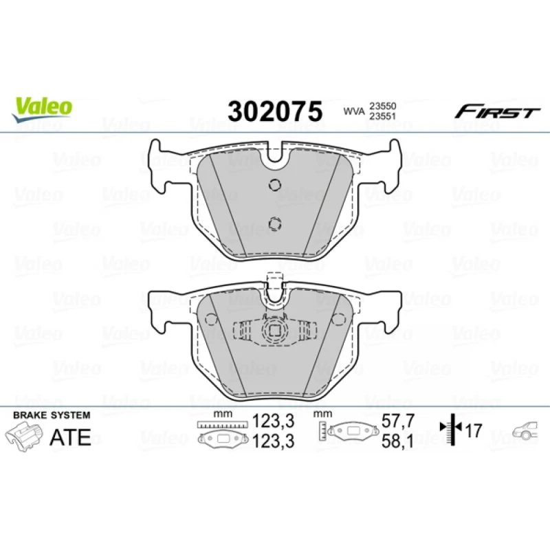 VALEO 302075 Bremseklodser til BMW 3-serie og X1