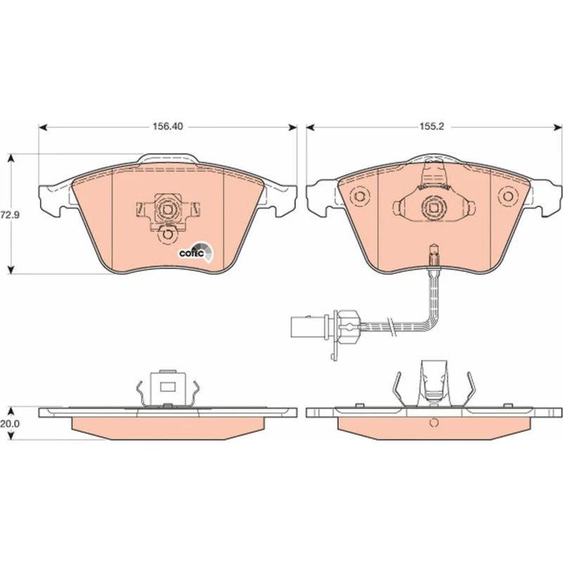 TRW Bremseklodser GDB1617 til AUDI A4 B6/B7, SEAT EXEO
