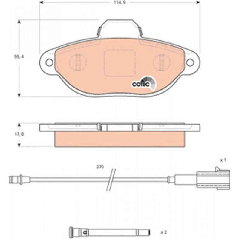 TRW Bremseklodser GDB1745 for Ford, Fiat, Chevrolet