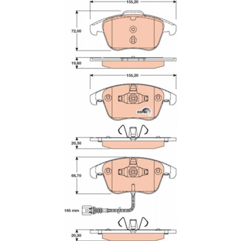 TRW Bremseklodser GDB1762 for VW, Audi, Seat