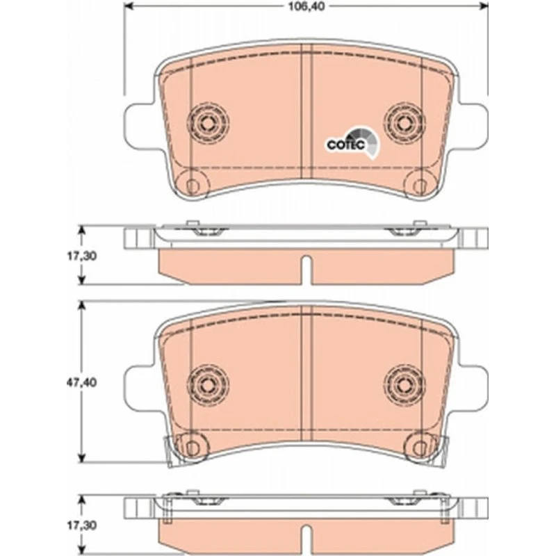 TRW Bremseklodser GDB1784, bagaksel, 1605221, 1605319, til OPEL, CHEVROLET, SAAB