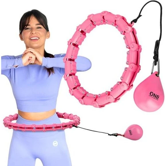 One Fitness OHA02 Hula Hoop pink – justerbar med vægt