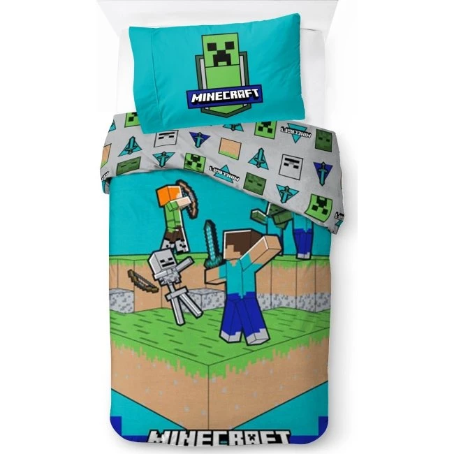 BrandMac Minecraft Kampen Er I Gang Sengetøj 140x200 cm