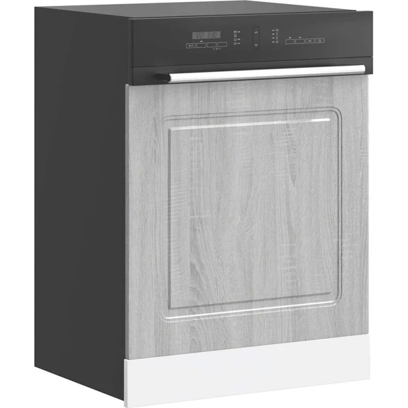 vidaXL Låge til Opvaskemaskine Kalmar 60x1,5x67 cm Grå Sonoma-Eg